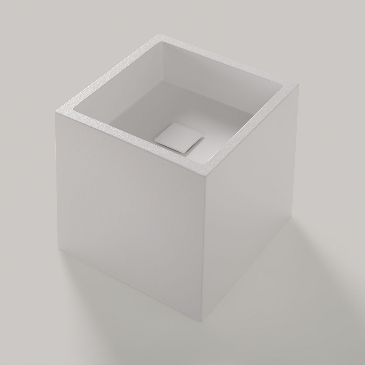 Mineralguss-Aufsatzwaschbecken eckig, 40 cm hoch – Minera Hera
