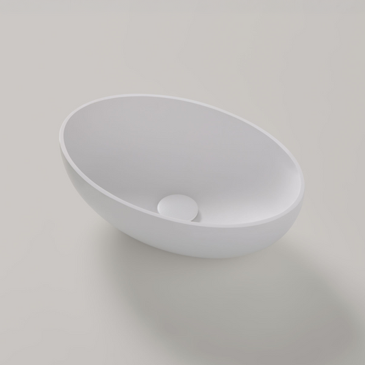 Mineralguss-Waschschale oval, 47 x 31 cm – Minera Daphne