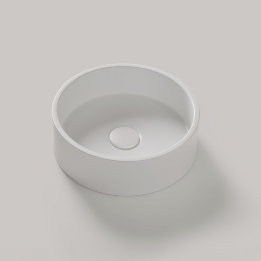 Mineralguss-Aufsatzwaschbecken rund, ø 37,5 cm – Minera Delos