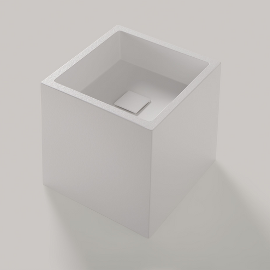 Mineralguss-Aufsatzwaschbecken eckig, 40 cm hoch – Minera Hera